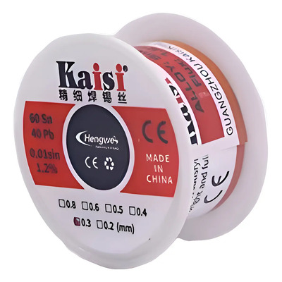 [ESTAÑO EN ALAMBRE 0.5] CABLE DE SOLDAR DELGADO 40G 0.5MM KAISI